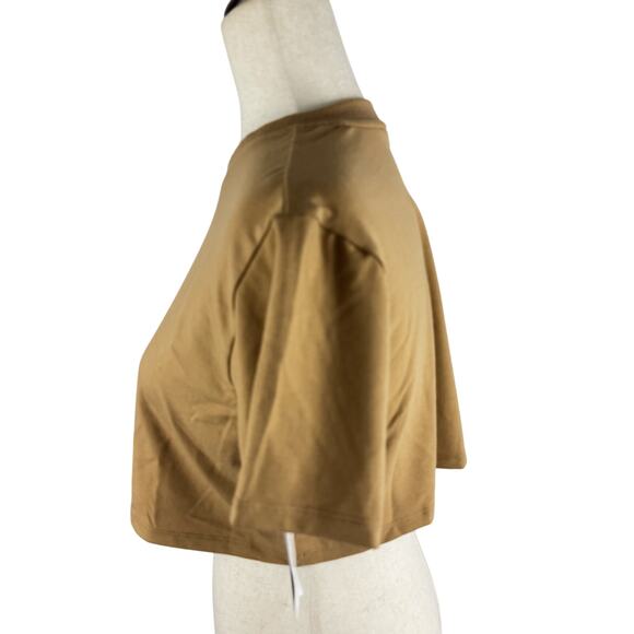 ABOUND CROPPED SHORT SLEEVE HIGH NECK TEE IN TAN CARTOUCHE NWT WOMEN'S SIZE‎ XS - Picture 4 of 9